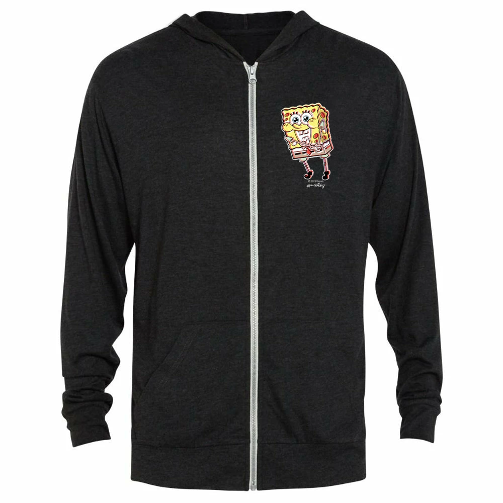 Dtg2go SpongeBob Thrilled Tri-Blend Zip-Up Hooded Sweatshirt 1 Dtg2go SpongeBob Thrilled Tri-Blend Zip-Up Hooded Sweatshirt