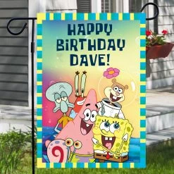Progift Spongebob Squarepants Group Shot Personalized Flag