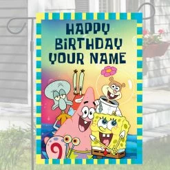 Progift Spongebob Squarepants Group Shot Personalized Flag