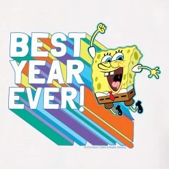 Dtg2go SpongeBob SquarePants Rainbow Best Year Ever Kids Short Sleeve T-Shirt
