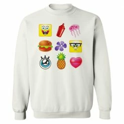Dtg2go SpongeBob SquarePants Emojis Crew Neck Sweatshirt Clothing
