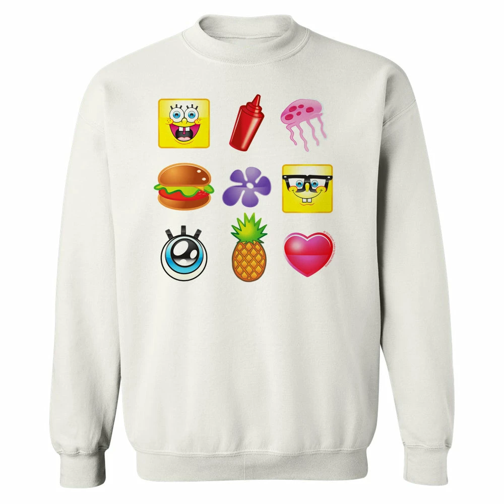 Dtg2go SpongeBob SquarePants Emojis Crew Neck Sweatshirt Clothing 1 Dtg2go SpongeBob SquarePants Emojis Crew Neck Sweatshirt Clothing