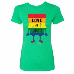 Dtg2go Clothing SpongeBob SquarePants Love Is Love Women's Tri-Blend Short Sleeve T-Shirt