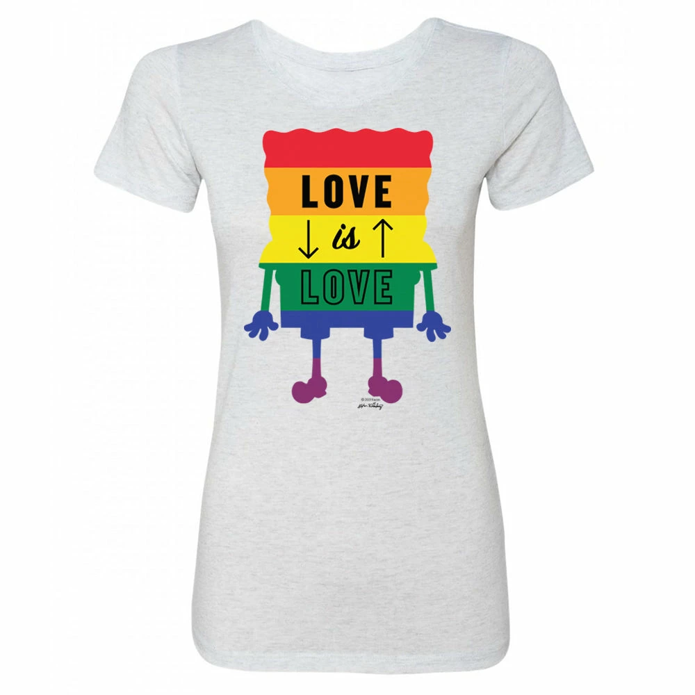 Dtg2go Clothing SpongeBob SquarePants Love Is Love Women's Tri-Blend Short Sleeve T-Shirt 3 Dtg2go Clothing SpongeBob SquarePants Love Is Love Women's Tri-Blend Short Sleeve T-Shirt