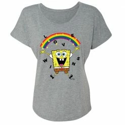 Dtg2go SpongeBob SquarePants Love Wins Women's Tri-Blend Dolman T-Shirt Clothing