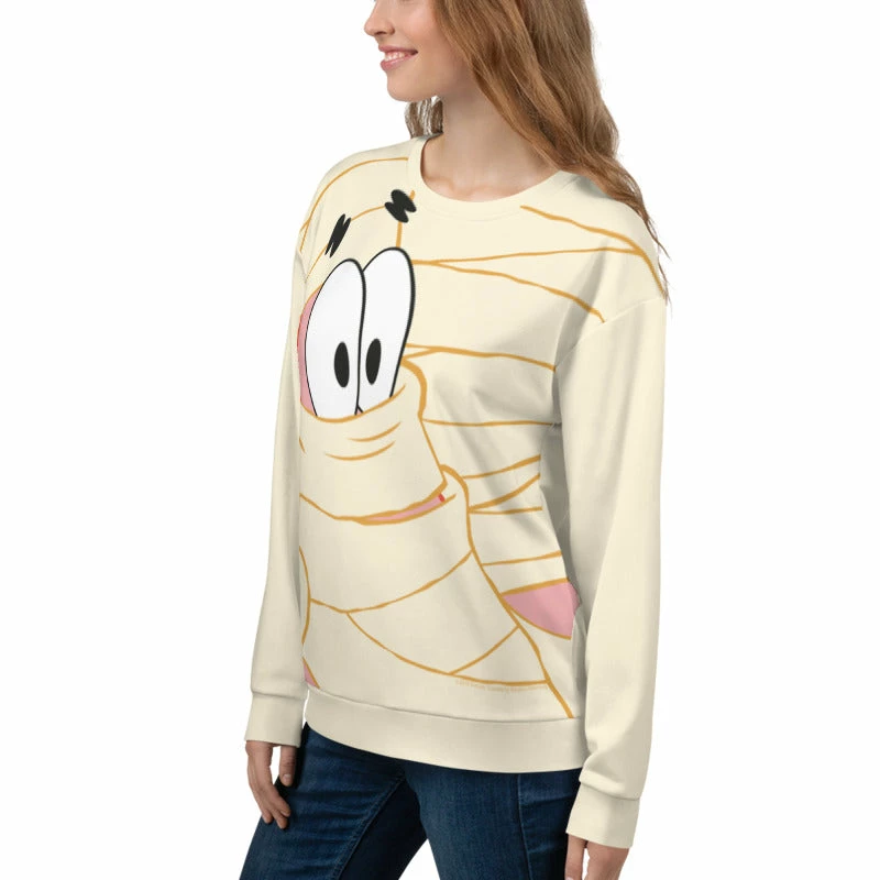 Printful Patrick Big Face Mummy Crew Neck Sweatshirt Clothing 4 Printful Patrick Big Face Mummy Crew Neck Sweatshirt Clothing