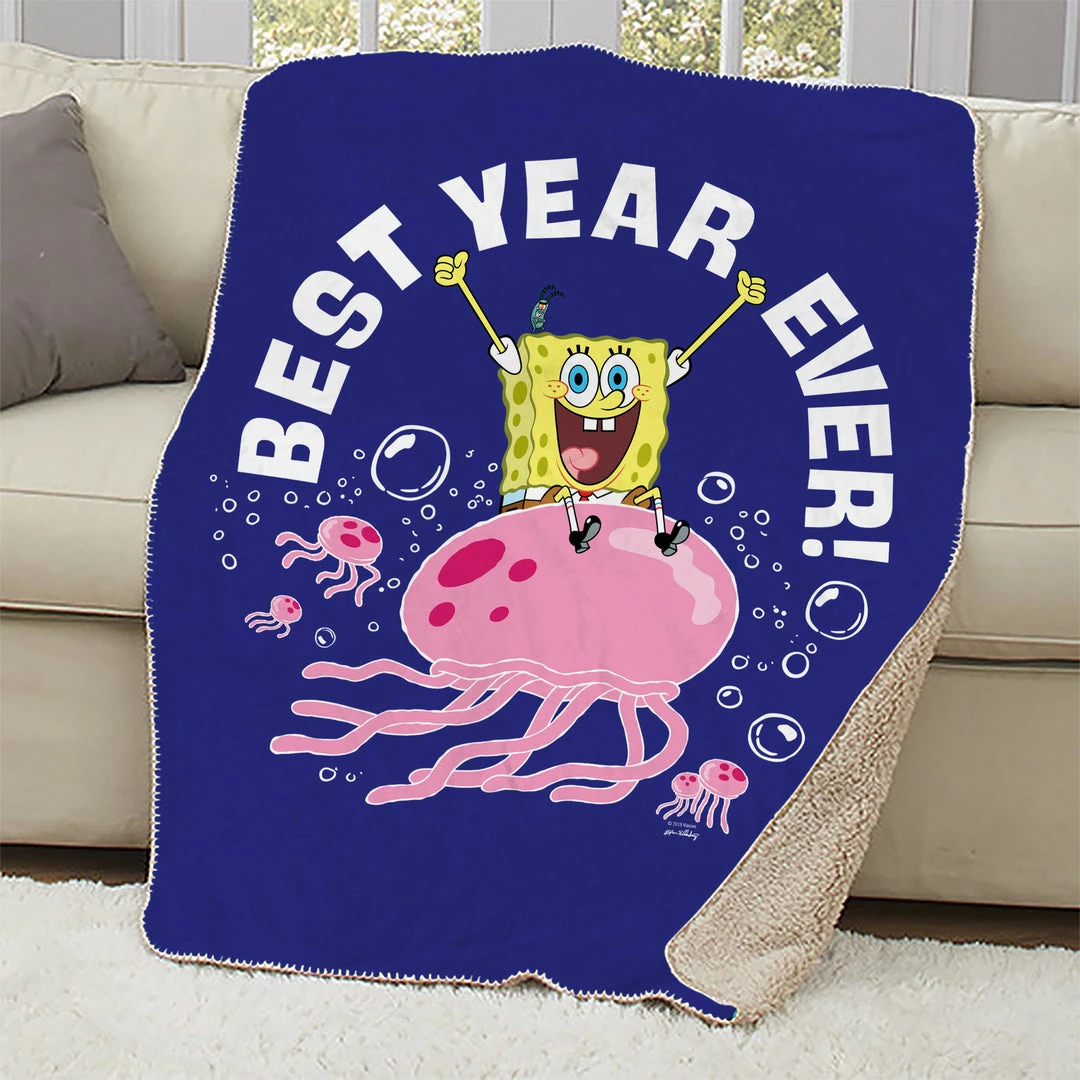 Progift SpongeBob SquarePants Best Year Ever Jellyfish Sherpa Blanket Kids & Baby 1 Progift SpongeBob SquarePants Best Year Ever Jellyfish Sherpa Blanket Kids & Baby