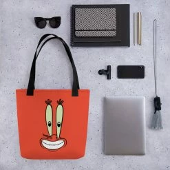 Printful SpongeBob SquarePants Mr.Krabs Big Face Premium Tote Bag