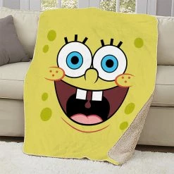 Progift SpongeBob SquarePants Yellow Big Face Sherpa Blanket