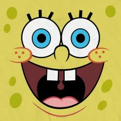 Progift SpongeBob SquarePants Yellow Big Face Sherpa Blanket