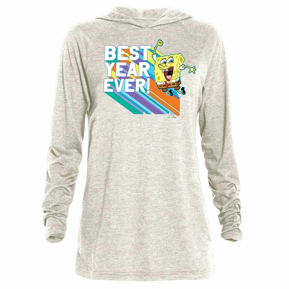 Dtg2go Clothing SpongeBob Squarepants Rainbow Best Year Ever Tri-Blend Raglan Hoodie 1 Dtg2go Clothing SpongeBob Squarepants Rainbow Best Year Ever Tri-Blend Raglan Hoodie