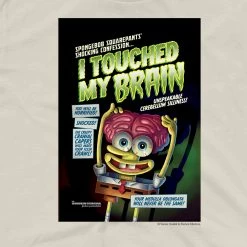 Dtg2go Clothing SpongeBob SquarePants I Touched My Brain Adult Short Sleeve T-Shirt