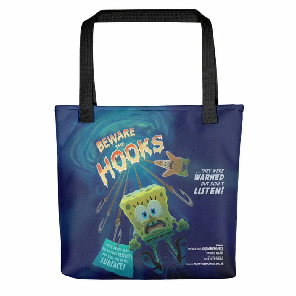 Printful SpongeBob Beware The Hooks Tote Bag Accessories 1 Printful SpongeBob Beware The Hooks Tote Bag Accessories