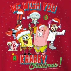Wild-bobby SpongeBob We Wish You A Krabby Christmas Sweatshirt & Mask Bundle Accessories