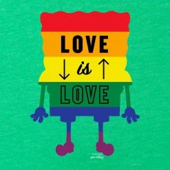 Dtg2go Clothing SpongeBob SquarePants Love Is Love Women's Tri-Blend Short Sleeve T-Shirt