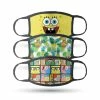 Shiphero-wildbobby SpongeBob SquarePants Assorted Washable Face Masks - Pack Of 3 Accessories