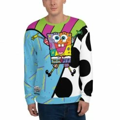 Printful SpongeBob SquarePants Britto Crew Neck Sweatshirt Clothing