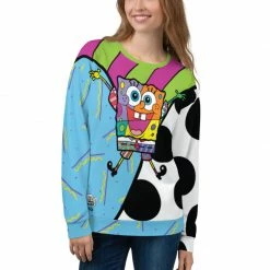Printful SpongeBob SquarePants Britto Crew Neck Sweatshirt Clothing
