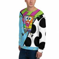 Printful SpongeBob SquarePants Britto Crew Neck Sweatshirt Clothing