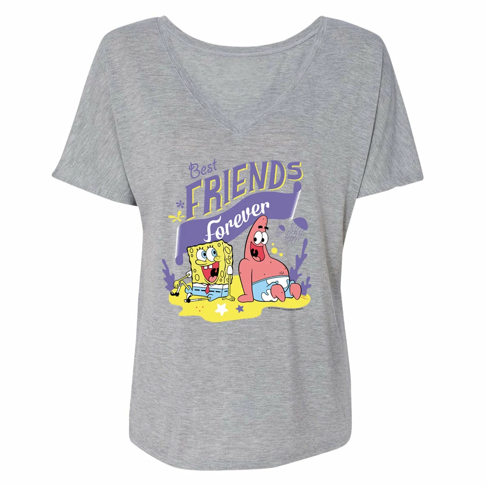 Dtg2go SpongeBob SquarePants Best Friends Women's Relaxed V-Neck T-Shirt Clothing 1 Dtg2go SpongeBob SquarePants Best Friends Women's Relaxed V-Neck T-Shirt Clothing